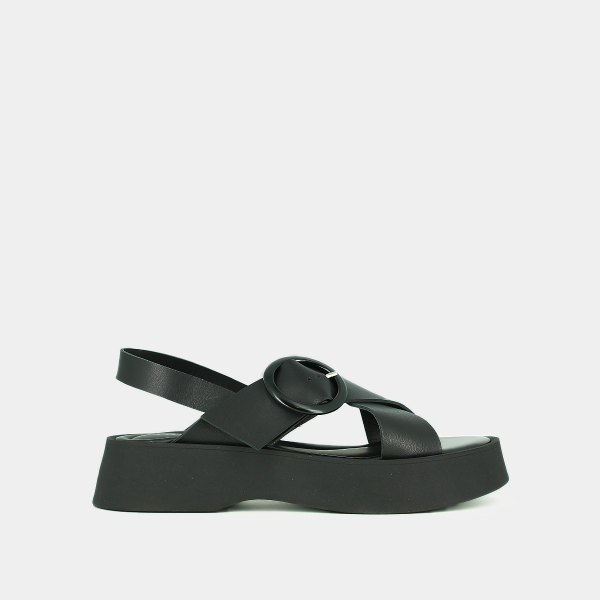Sandales à plateformes en cuir noir | EMILIA | Jonak