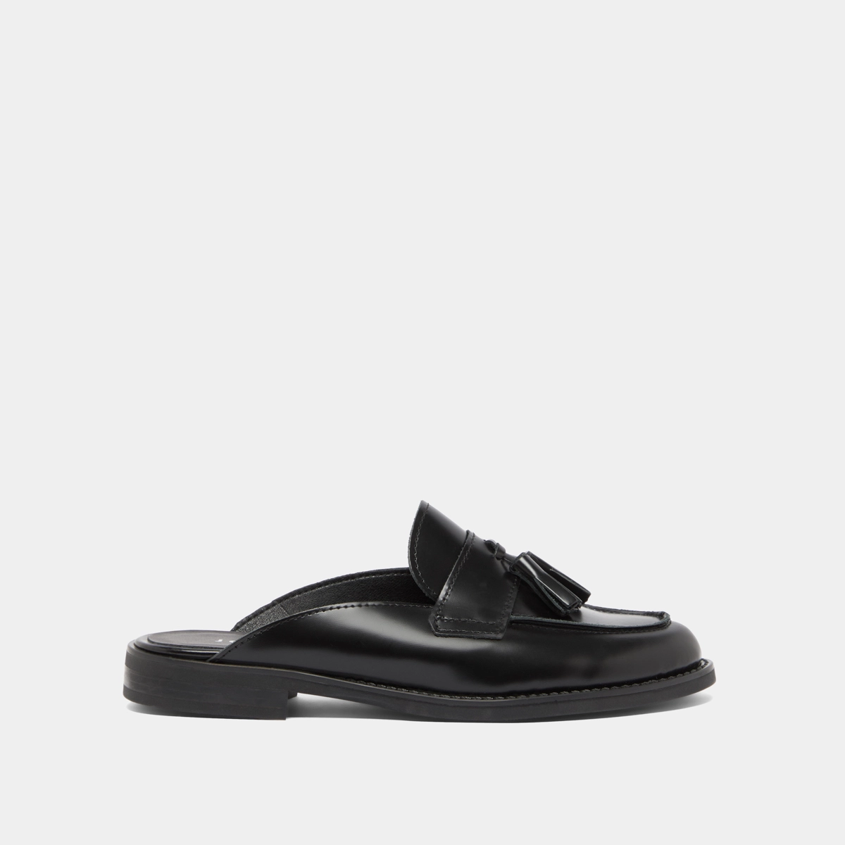 Mocassins à glands et bouts arrières ouv... en cuir glacé noir | NATALY | Jonak