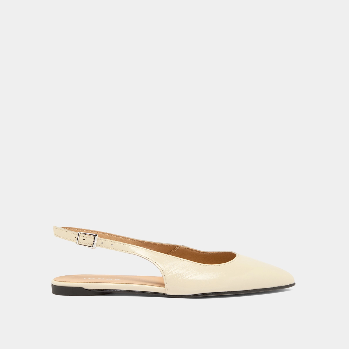 Ballerines slingbacks en vernis plissé ecru | NOA | Jonak