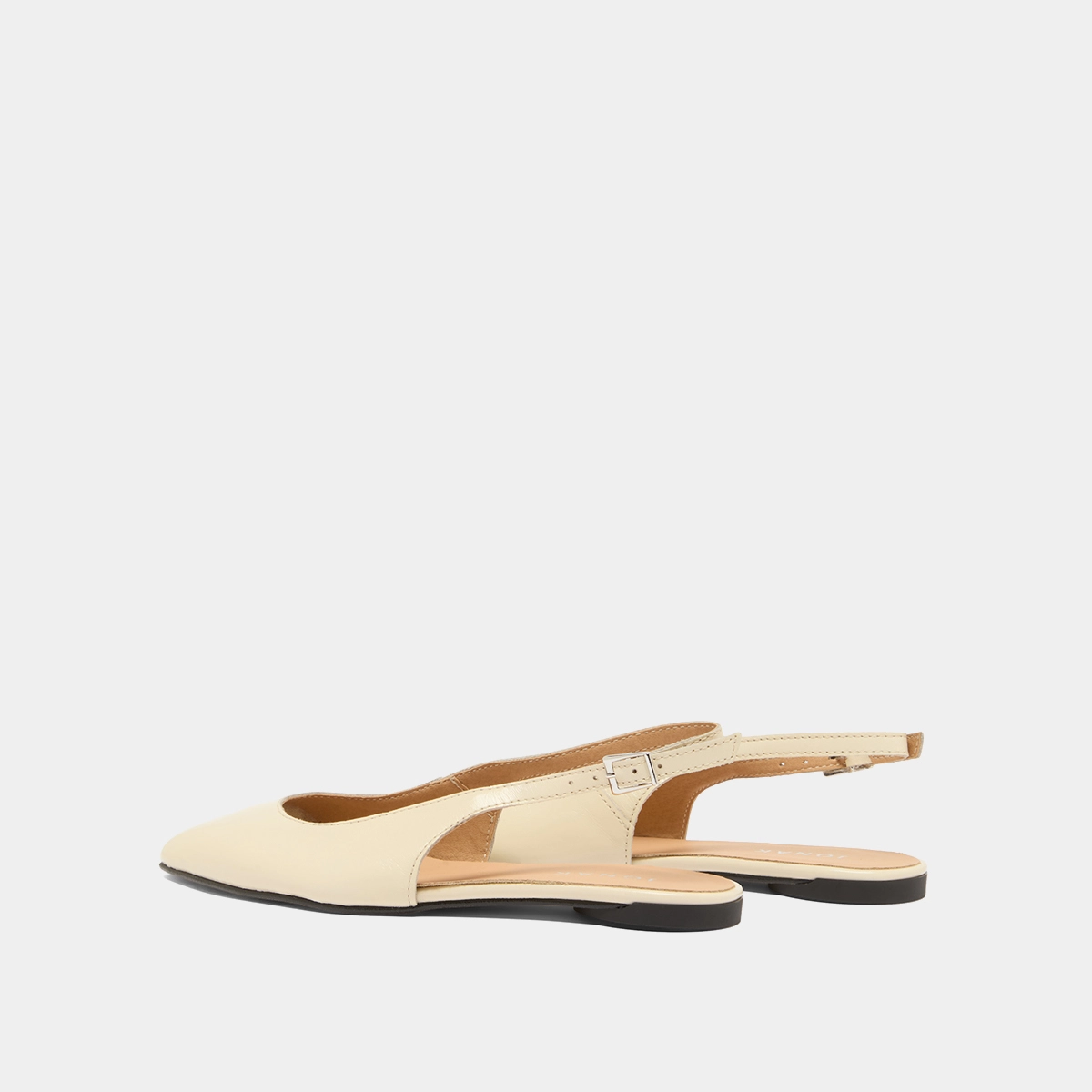 Ballerines slingbacks en vernis plissé ecru | NOA | Jonak