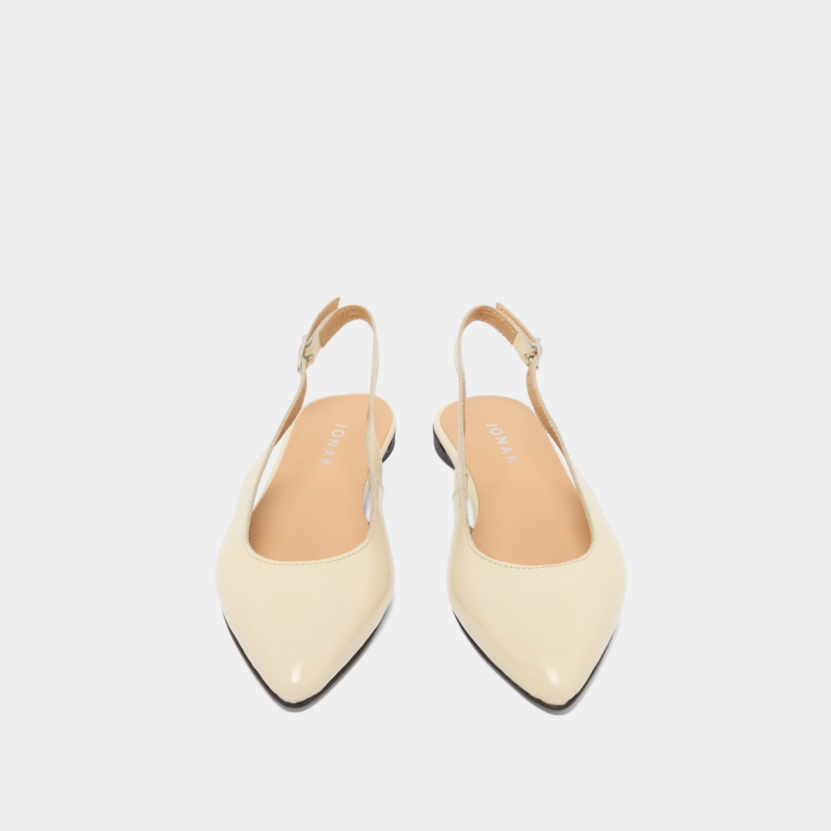 Ballerines slingbacks en vernis plissé ecru | NOA | Jonak
