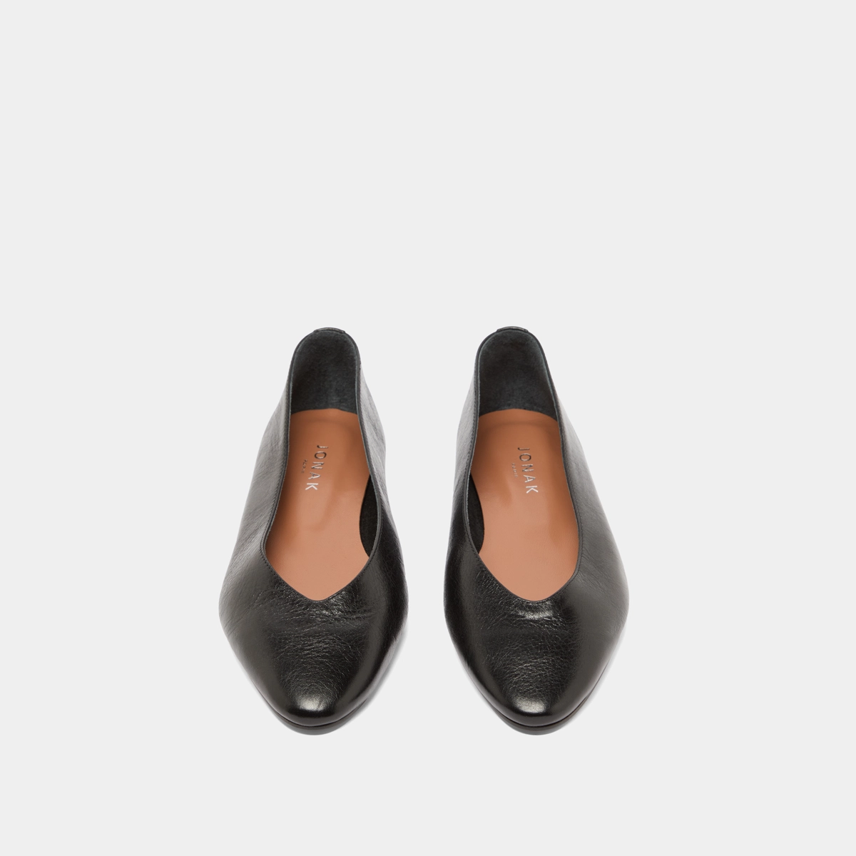 Ballerines à bouts pointus en cuir vieilli noir | DASSUS | Jonak