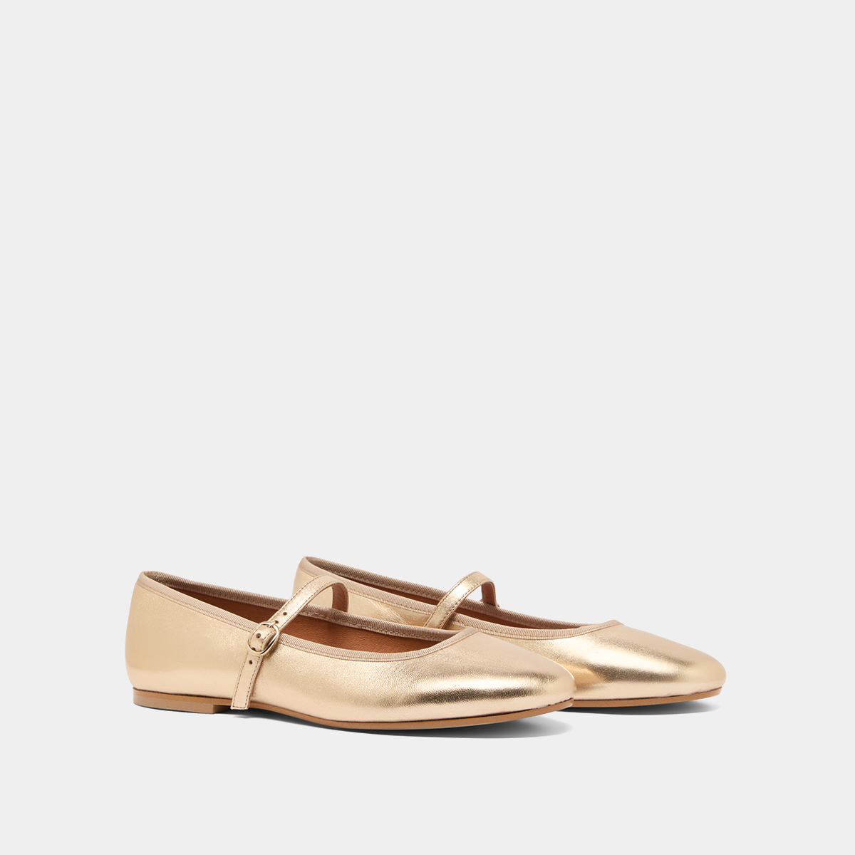 Ballerines à brides en cuir métallisé platine | DOUCEUR | Jonak