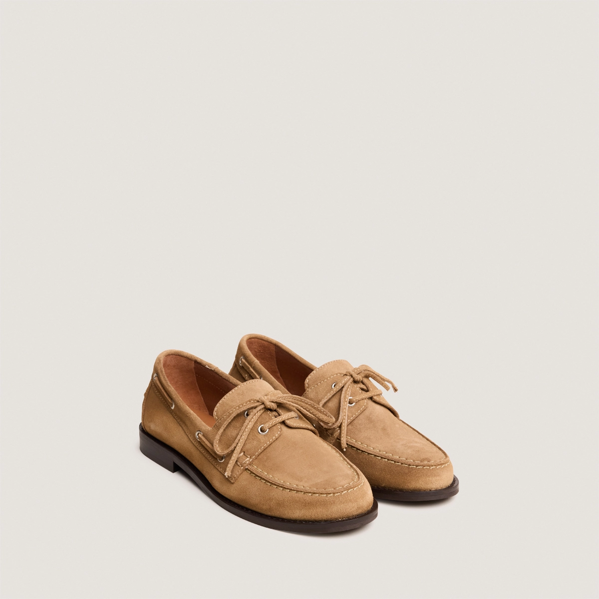 Mocassins à lacets épais en croûte beige foncé | OLGA | Jonak