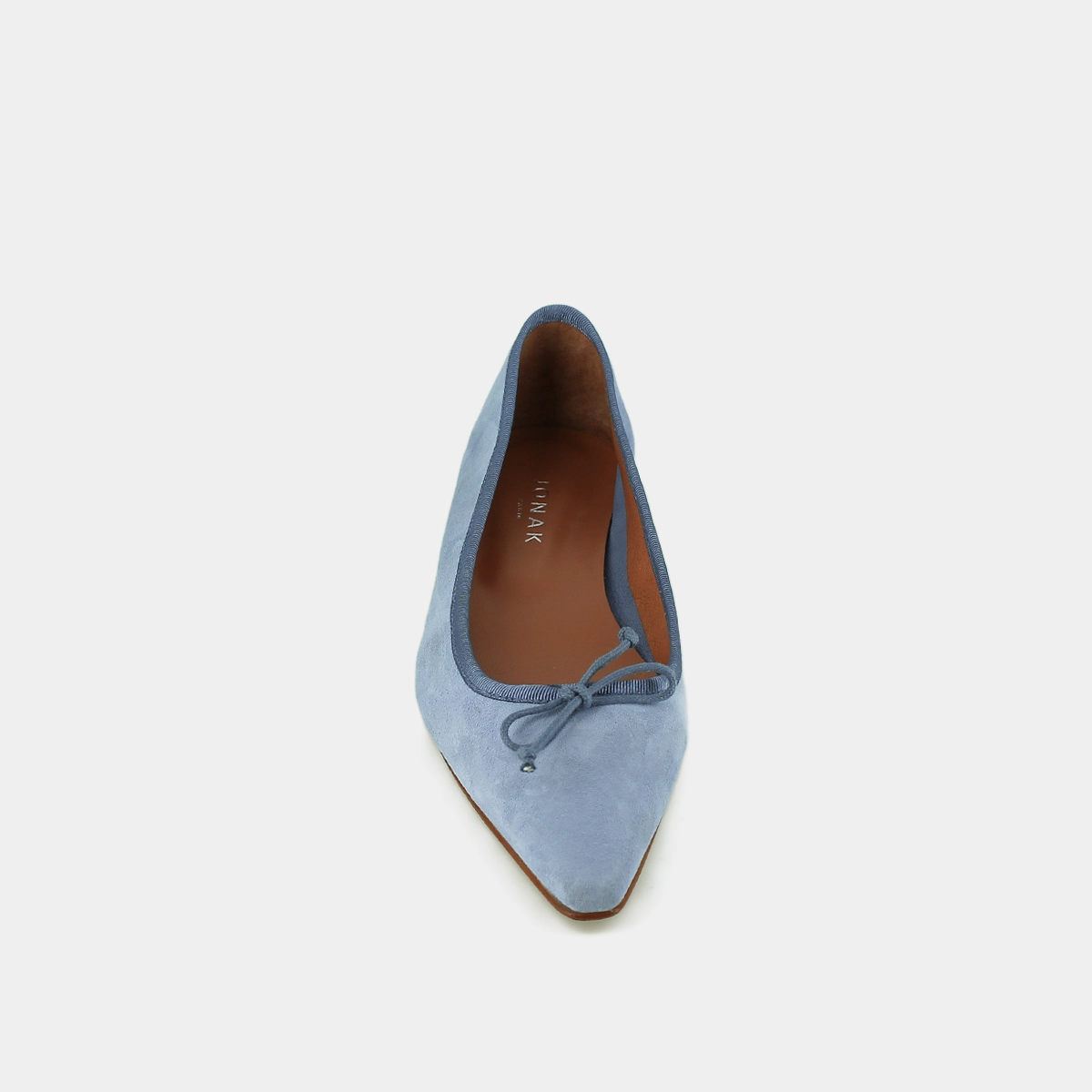 Ballerines à bouts pointus et lacets en velours bleu clair | DAMO | Jonak