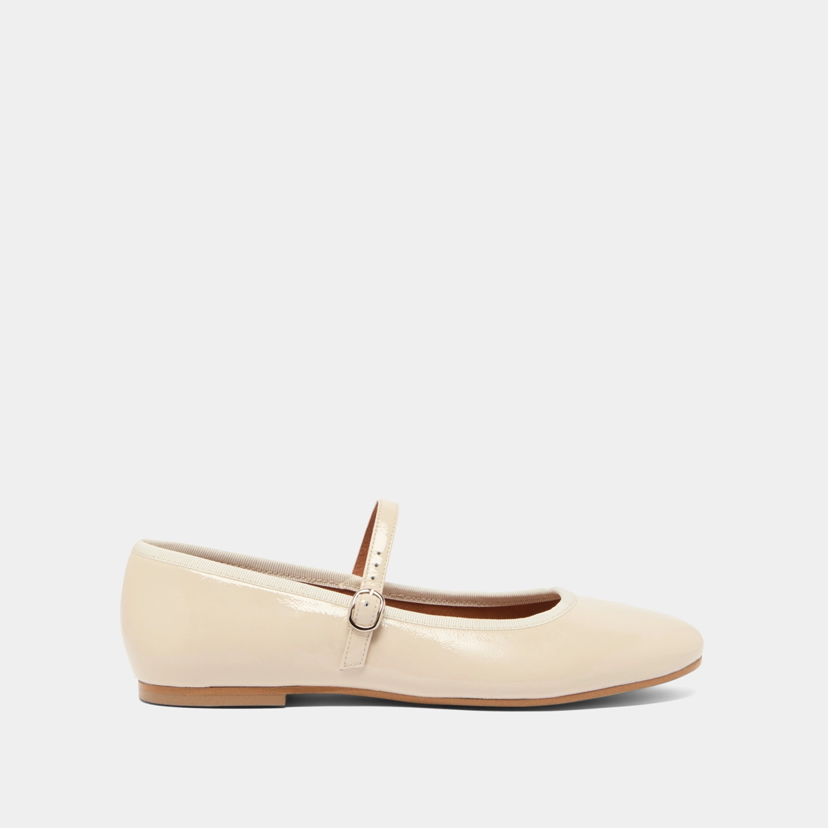 Ballerines &agrave; brides en vernis pliss&eacute; &eacute;cru | DOUCEUR | Jonak