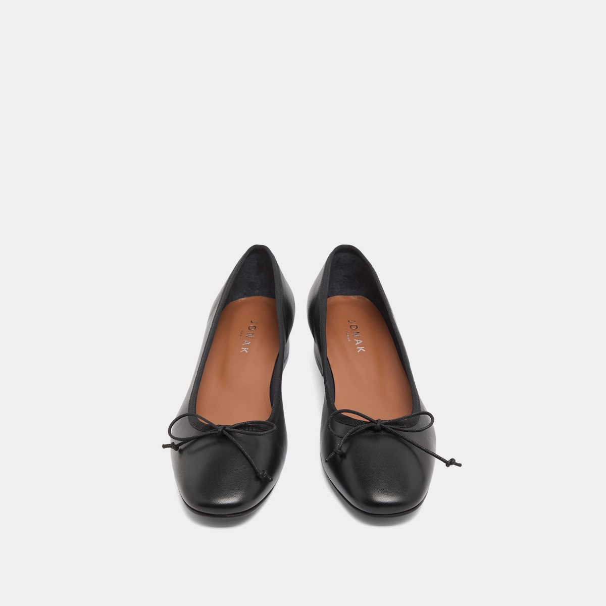 Ballerines &agrave; talons en cuir noir | DADOU | Jonak