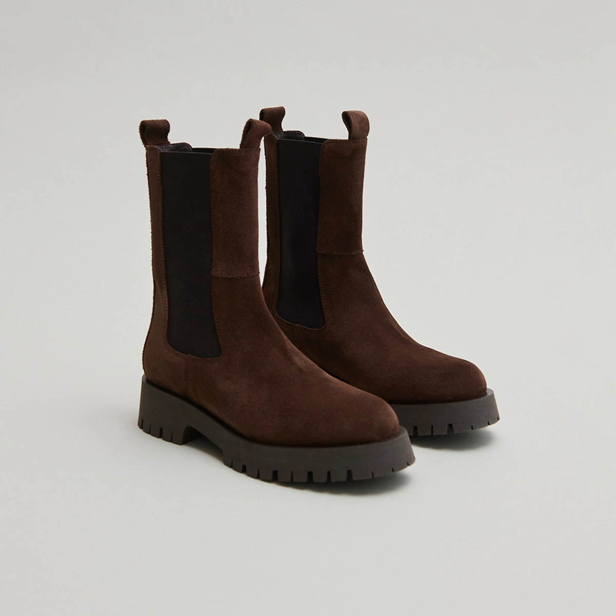 Bottines à plateformes en croûte marron | RIDLE | Jonak