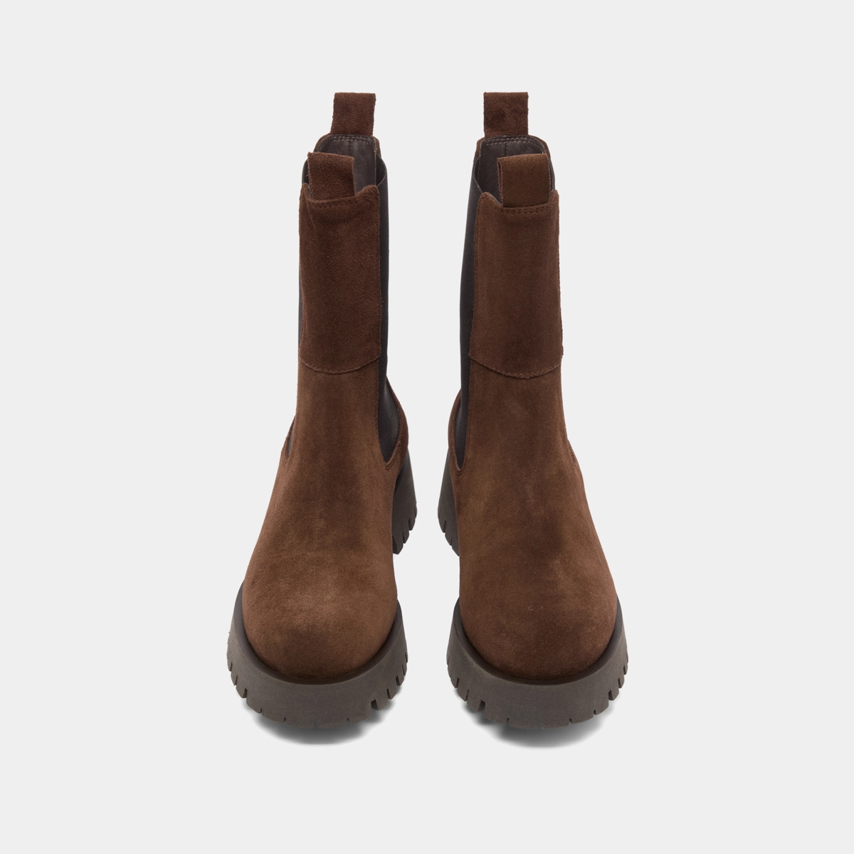 Bottines à plateformes en croûte marron | RIDLE | Jonak