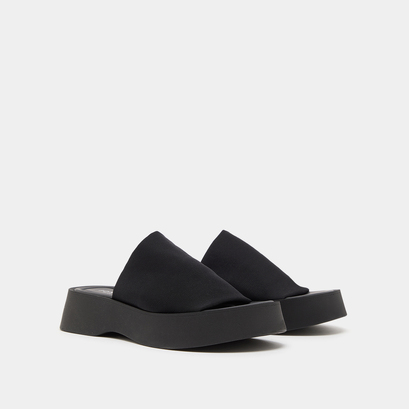 Mules à plateformes en textile noir | ESTEBAN | Jonak