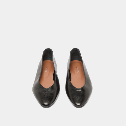 Ballerines à bouts pointus en cuir vieilli noir | DASSUS | Jonak