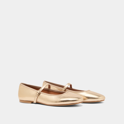 Ballerines à brides en cuir métallisé platine | DOUCEUR | Jonak