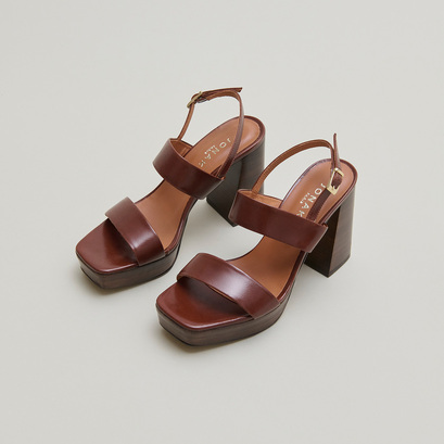 Sandales en cuir marron | VERDE | Jonak