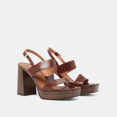 Sandales en cuir marron | VERDE | Jonak
