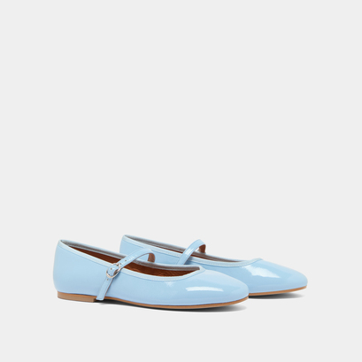 Ballerines à brides en vernis plissé bleu clair | DOUCEUR | Jonak
