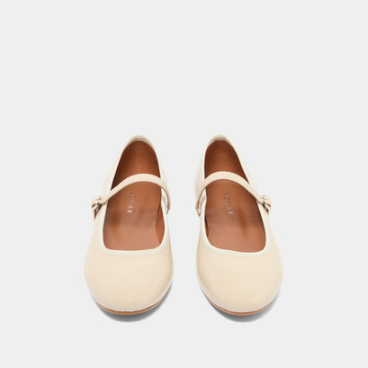 Ballerines à brides en vernis plissé écru | DOUCEUR | Jonak
