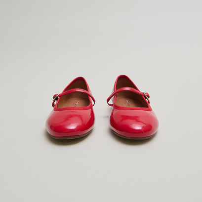 Ballerines à brides en vernis plissé rouge | DOUCEUR | Jonak