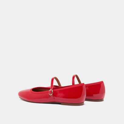 Ballerines à brides en vernis plissé rouge | DOUCEUR | Jonak