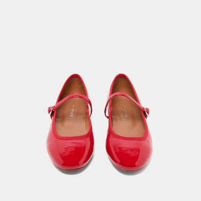 Ballerines à brides en vernis plissé rouge | DOUCEUR | Jonak