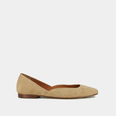 Ballerines décolletées à bouts ronds en croute beige | DOMELIA | Jonak