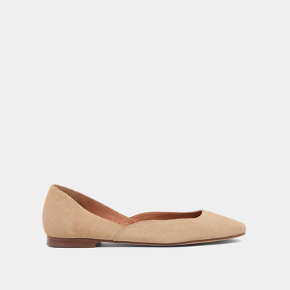 Ballerines décolletées à bouts ronds en croute beige | DOMELIA | Jonak
