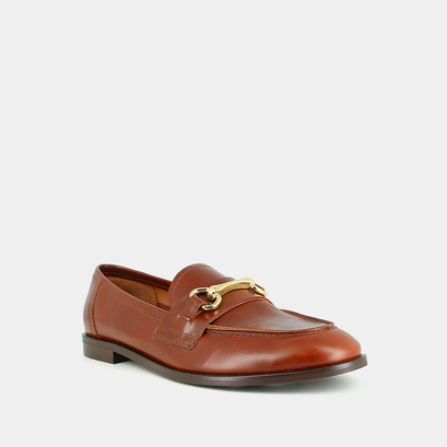 Mocassins à mors dorés en cuir cognac | DRAGUIGNAN | Jonak