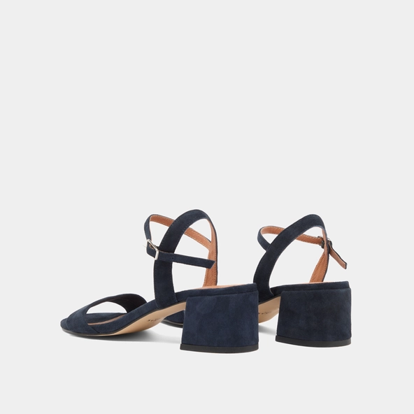 Sandales à talons et bouts ronds en velours marine | ANKER | Jonak