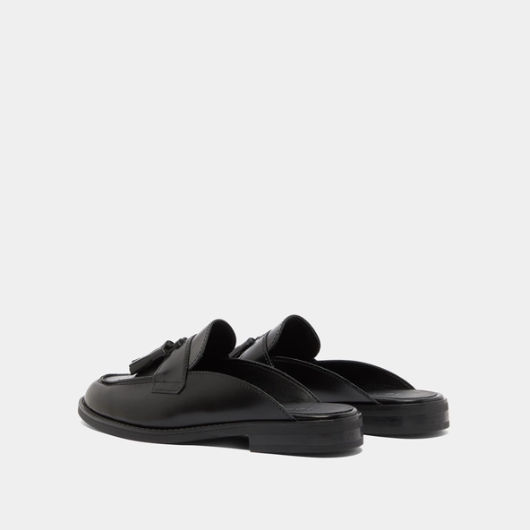 Mocassins à glands et bouts arrières ouv... en cuir glacé noir | NATALY | Jonak