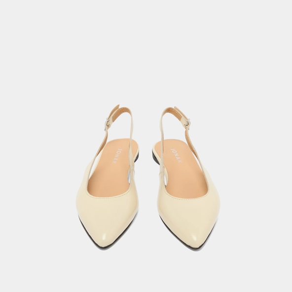 Ballerines slingbacks en vernis plissé ecru | NOA | Jonak
