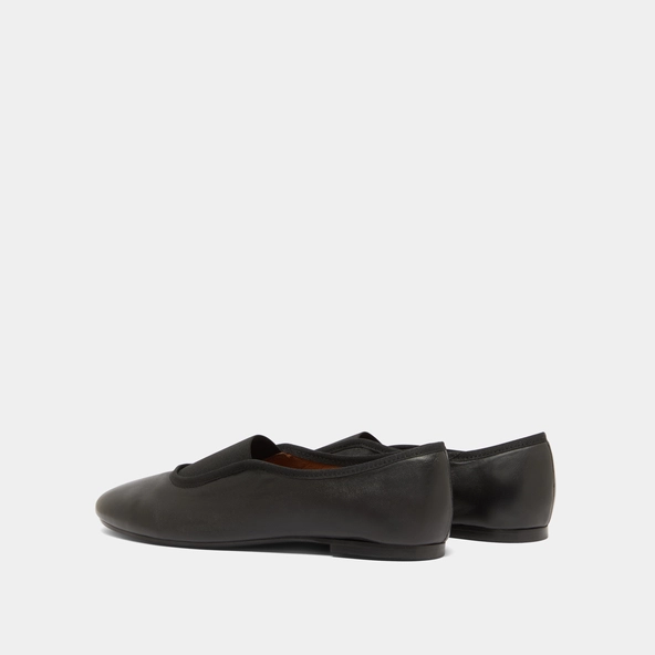 Ballerines &agrave; &eacute;lastiques en cuir noir | DABO | Jonak