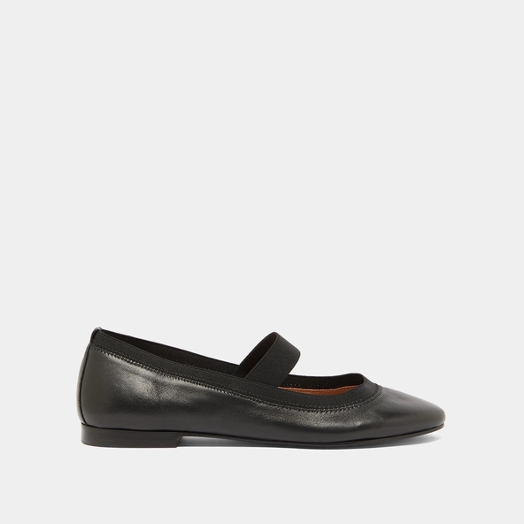 Ballerines à lanières en cuir noir | DABUS | Jonak