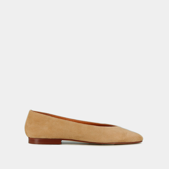 Ballerines à bouts pointus en velours camel | DASSUS | Jonak
