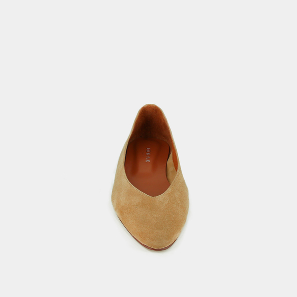 Ballerines à bouts pointus en velours camel | DASSUS | Jonak