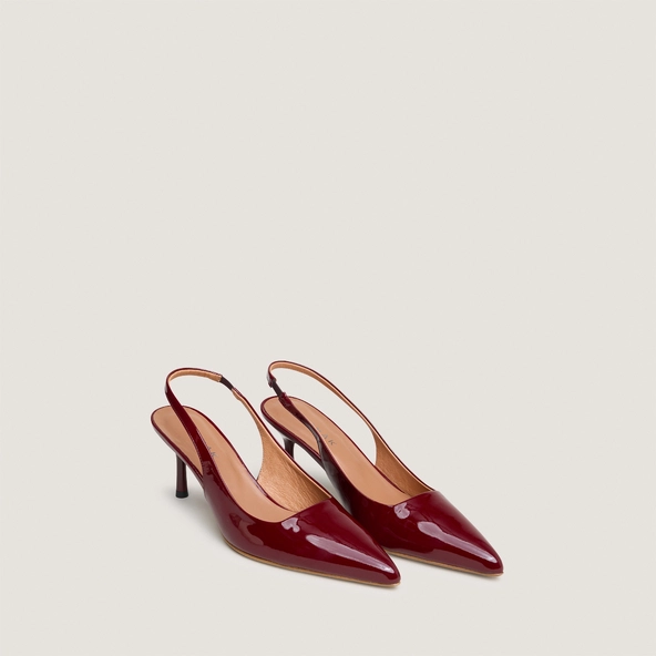 Escarpins &agrave; bouts pointus en vernis bordeaux | DIAMANTINE | Jonak