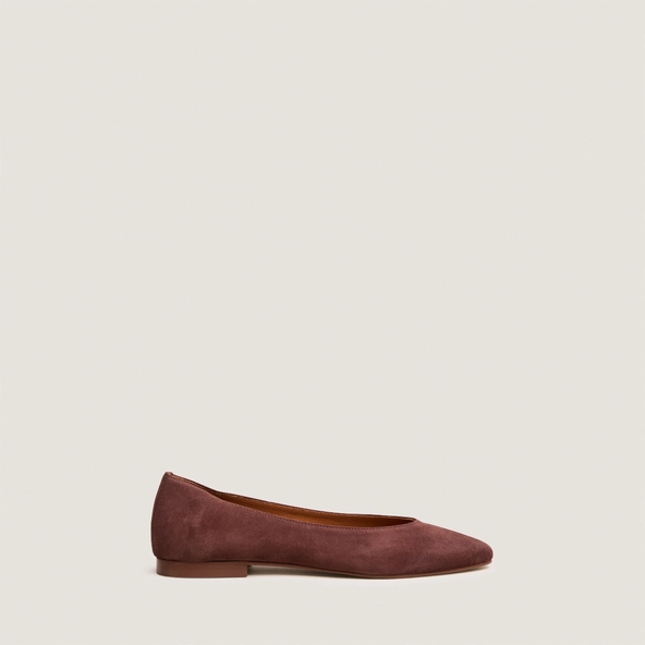 Ballerines à bouts pointus en velours marron foncé | DASSUS | Jonak