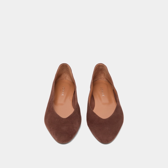 Ballerines à bouts pointus en velours marron foncé | DASSUS | Jonak