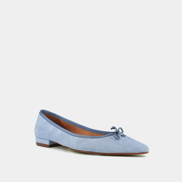 Ballerines à bouts pointus et lacets en velours bleu clair | DAMO | Jonak