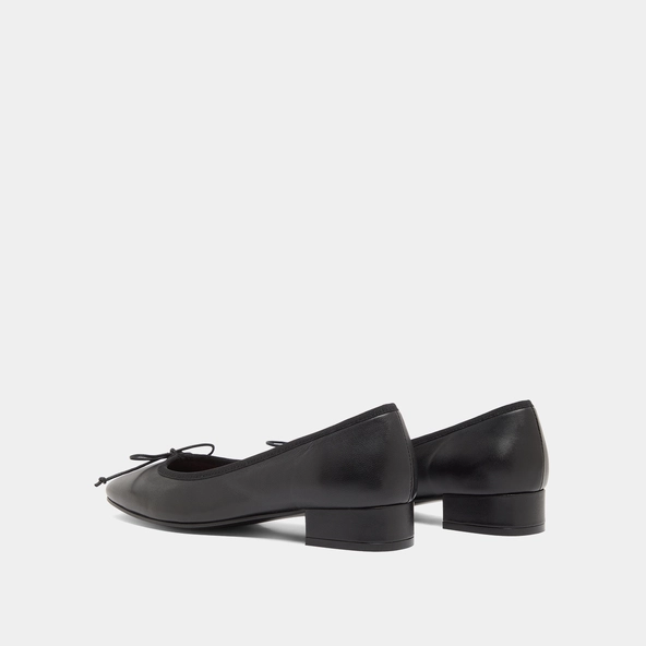 Ballerines &agrave; talons en cuir noir | DADOU | Jonak