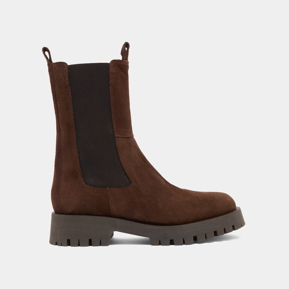 Bottines à plateformes en croûte marron | RIDLE | Jonak