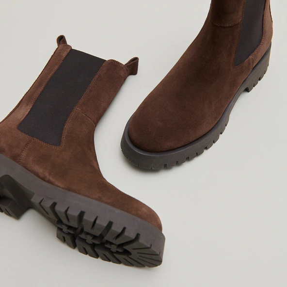 Bottines à plateformes en croûte marron | RIDLE | Jonak