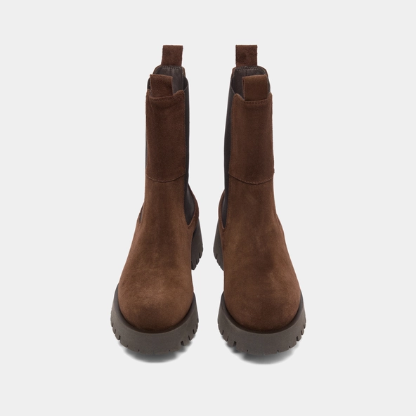 Bottines à plateformes en croûte marron | RIDLE | Jonak