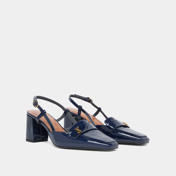 Escarpins slingbacks à bouts pointus en vernis marine | DESPUES | Jonak
