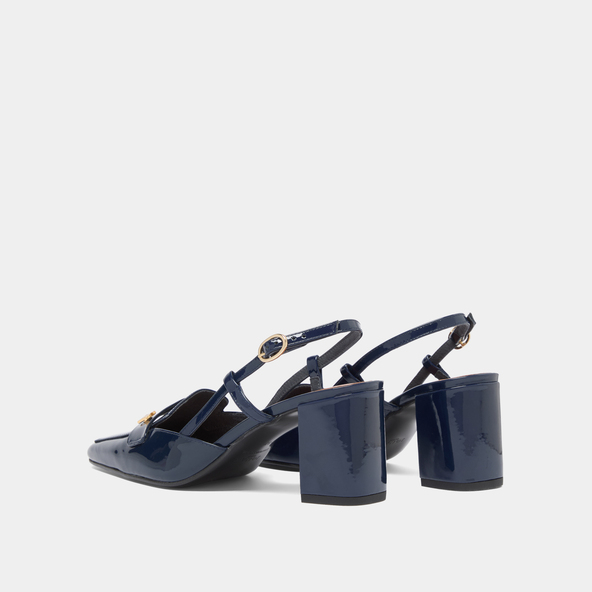 Escarpins slingbacks à bouts pointus en vernis marine | DESPUES | Jonak