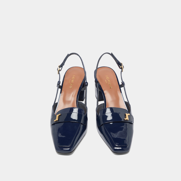 Escarpins slingbacks à bouts pointus en vernis marine | DESPUES | Jonak