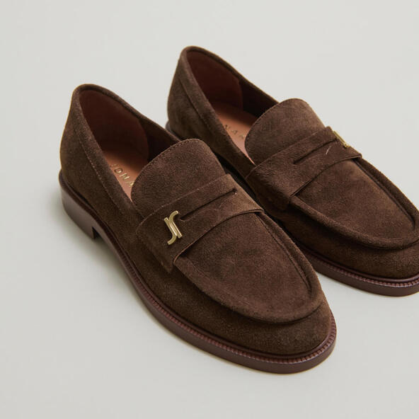 Mocassins à bouts ronds en croute marron | DUEDI | Jonak