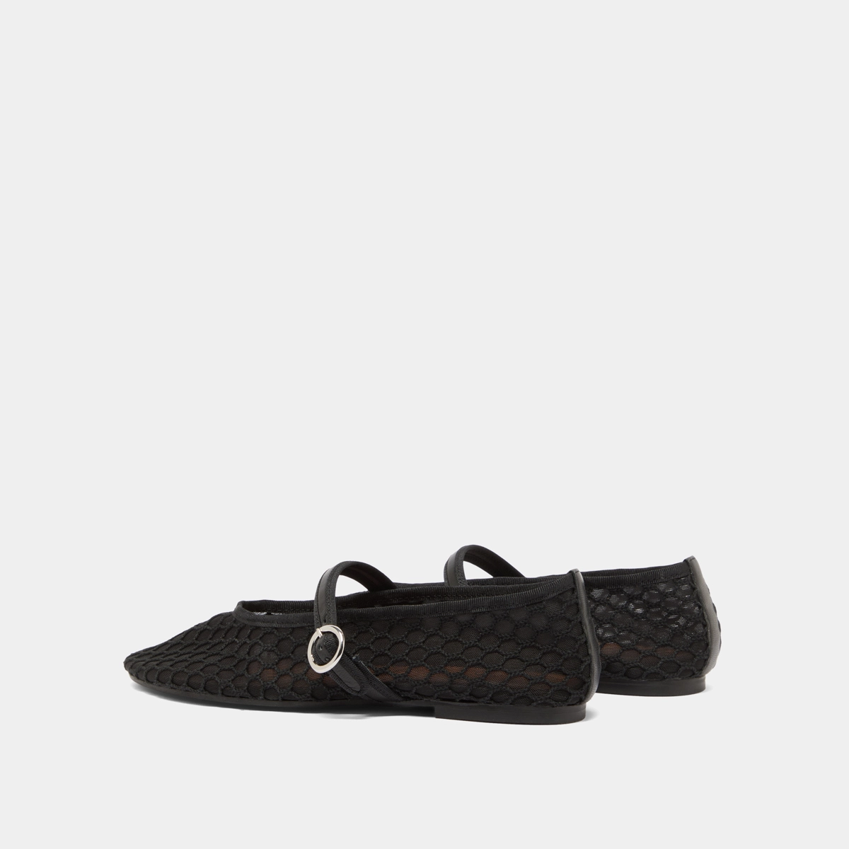 Ballerines à brides en mesh noir et cuir noir | DEESSIA | Jonak