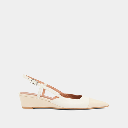 Ballerines compensées en vernis et cuir écrus | DAKARA | Jonak