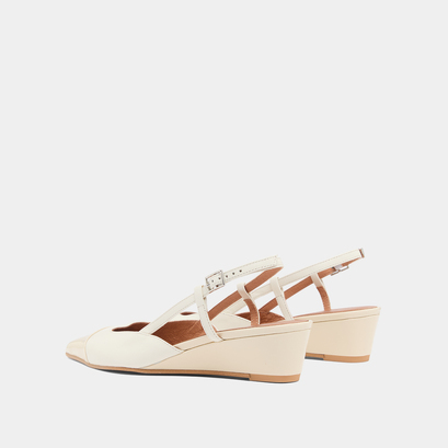 Ballerines compensées en vernis et cuir écrus | DAKARA | Jonak