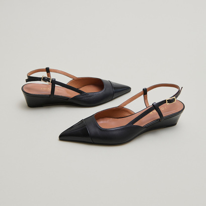 Ballerines compensées en vernis et cuir noirs | DAKARA | Jonak