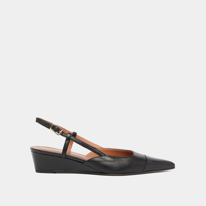 Ballerines compensées en vernis et cuir noirs | DAKARA | Jonak